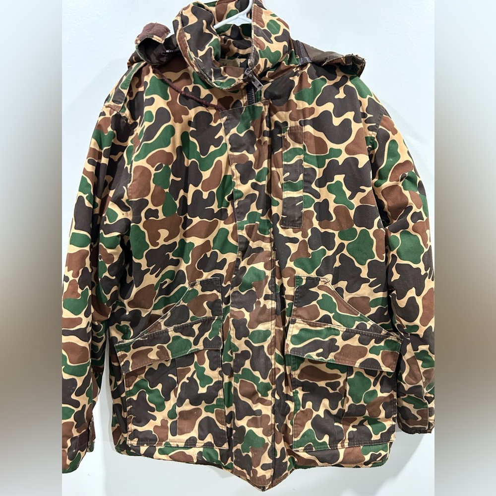 Camouflage Hunting Jacket Mens‎ Hooded Woodland Camo Lined men’s XL